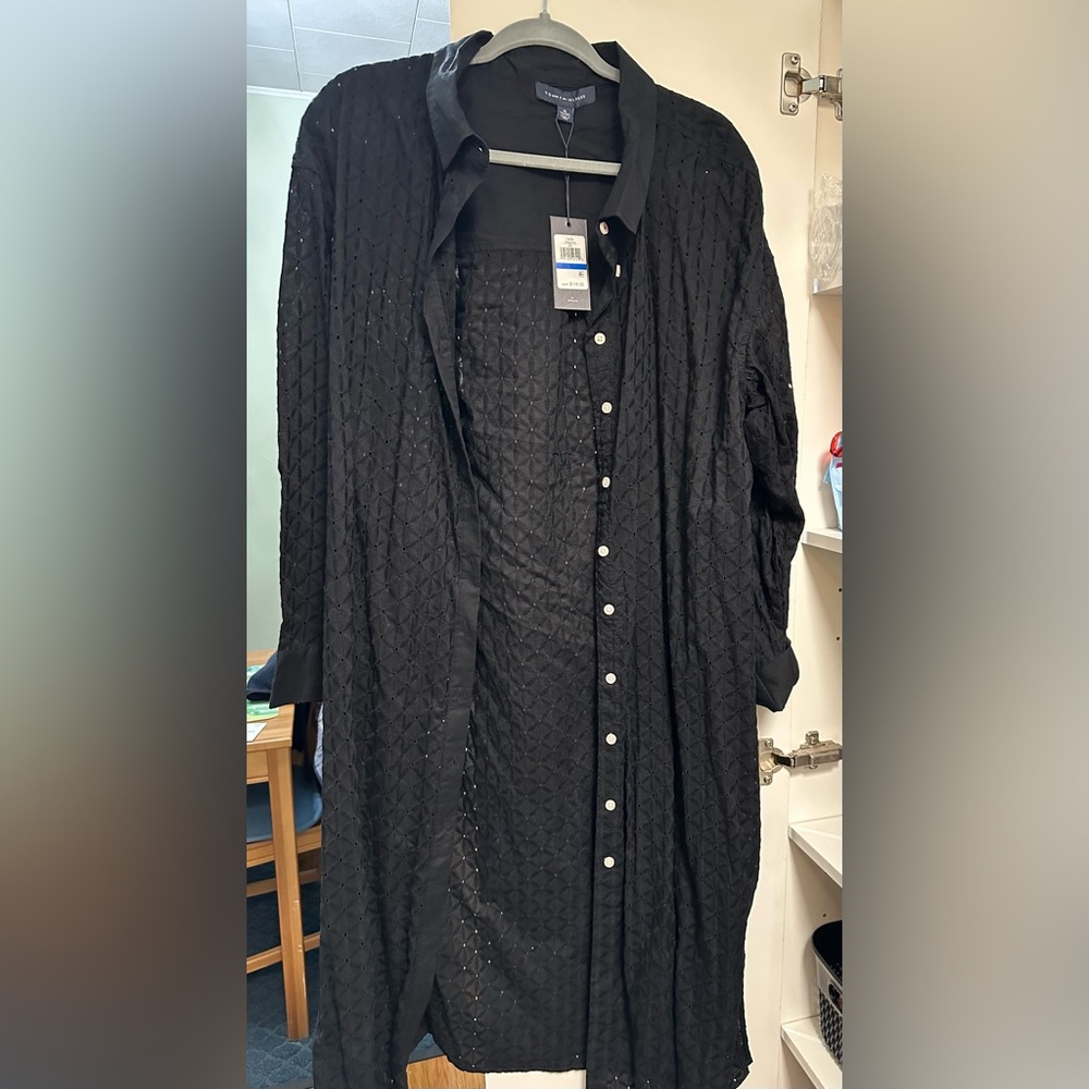 NWT Women’s Tommy Hilfiger Black Shirt Dress Size XL